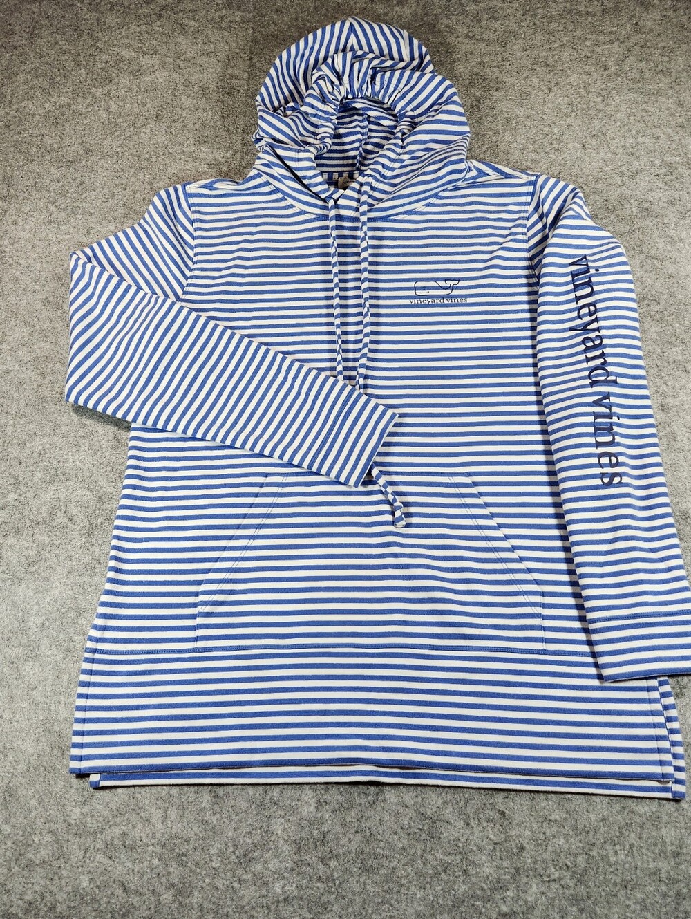 Vineyard Vines Blue & White Striped Hooded Pullover Size Oversized Xsmall